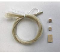 MI&VI Top-Grade Platinum Mongolian Horse Hair for Violin, Viola, Cello Bows - Unbleached, White 30.5" (1 Hank, Prepared, Includes 2 Plugs and 1 Wedge) (Platinum - 1 Hank)