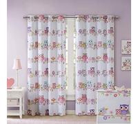 MI ZONE KIDS Bed in A Bag and Window Curtain, Owl White Panel, 50" W x 63" L (Pack of 1)