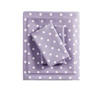 MI ZONE - MZ20-419 100% Cotton Percale Ultra Soft Sheet Set, Full, Purple Polka Dot