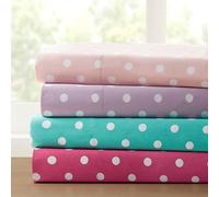 MI ZONE Ultra Soft Sheet Set, Cotton, Seafoam Polka Dot, Twin