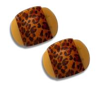 Mia Beauty Super Clamps, Medium Size Hair Clips for All Day Strong Hold - Leopard Print 2 Pack