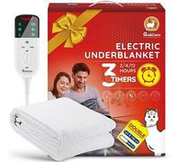 Mia&Coco Electric Heated Blanket Double, Heated Underblanket with 12hour Timers and 3 Heat Settings, LED Display, Overheat Protection Throw, Easy Fit Shoulder Straps, Machine Washable (160 x 130cm)