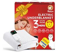 Mia&Coco Electric Heated Blanket Single 150 x 80cm, Heated Underblanket with 12hour Timers and 3 Heat Settings, LED Display, Overheat Protection Throw, Easy Fit Shoulder Straps, Machine Washable