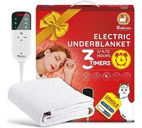 Mia&Coco Electric Heated Blanket Single, Heated Underblanket with 12hour Timers and 3 Heat Settings, LED Display, Overheat Protection Throw, Easy Fit Shoulder Straps, Machine Washable (150 x 80cm)