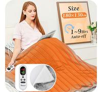 Mia&Coco Electric Heated Blanket Throw Flannel Sherpa Fast Heating 180x130cm, 10 Heat Levels & Up-to-9-Hours Auto-Off Timer & LED Display, for Home Office Use, Machine Washable, ETL Certified, Grey