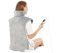 Electric Heating Pad for Back Neck and Shoulders Pain Relief, (60x100cm) Heated Warmer Fast-Heat Hot Therapy Warp with Waist Strap, 3 Heat Levels,