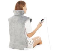 Electric Heating Pad for Back Neck and Shoulders Pain Relief, (60x100cm) Heated Warmer Fast-Heat Hot Therapy Warp with Waist Strap, 3 Heat Levels,