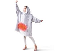 Mia&Coco Heated Hoodie Blanket Women Men, 3 Heat Levels & 2 Hours Auto Off, Oversized Hooded Blanket Hoodie with Pocket, Oeko-Tex Standards Cosy Flannel Sherpa Hooded Blankets, Battery NOT Included