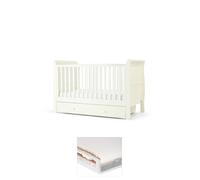 Mia Cotbed & Luxury Hybrid Twin Mattress Bundle - White White
