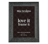 Mia Designs Picture Frame Grey Distressed 4x6 10x15 Cm Photo Frame for Desk, Wall and Table Top in Eco-friendly PS material Environmentally Friendly Freestanding Frame