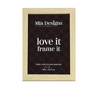 Mia Designs Picture Frame Whitewash Ash 4x6 (10x15cm) Photo Frame for Desk, Wall and Table Top in Eco-friendly PS material Environmentally Friendly Freestanding Frame