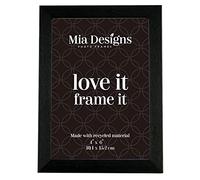 Mia Designs Premium Photo Frame Ebonized Walnut 4x6 10x15cm Picture Frame For Desk Wall and Table Top in Eco-friendly PS material - Free Standing And Wall Mountable