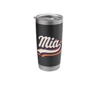 Mia First Name Retro Groovy Custom Personalized Name Stainless Steel Insulated Tumbler