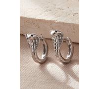 Mia Gioielli Women's Cobra Snakes Huggie Hoop Earrings in Silver Mia Gioielli Silver One Size