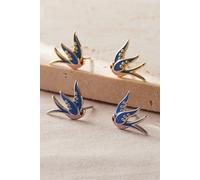 Mia Gioielli Women's Sterling Silver Blue Swallow Bird Stud Earrings Mia Gioielli Multicolor One Size