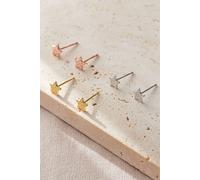 Mia Gioielli Women's Sterling Silver Hammered Star Studs Celestial Earrings in Rose Gold Mia Gioielli Rose Gold One Size