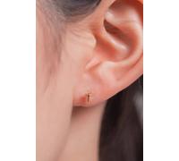 Mia Gioielli Women's Sterling Silver Tiny Cross Stud Earrings in Gold Mia Gioielli Gold One Size