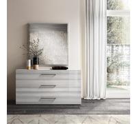 Mia Grey Italian 3 Drawer Dresser with with Handles