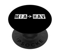 MIA HAV Route Miami Havana Flight Path Cuba PopSockets Adhesive PopGrip