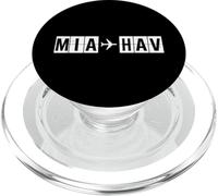 MIA HAV Route Miami Havana Flight Path Cuba PopSockets PopGrip for MagSafe