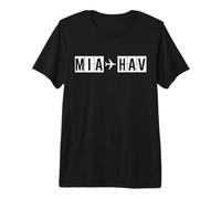 MIA HAV Route Miami Havana Flight Path Cuba Premium T-Shirt