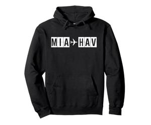 MIA HAV Route Miami Havana Flight Path Cuba Pullover Hoodie