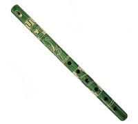 Mia Jewel Shop - Handmade Colored Bamboo Wooden Flute | Tribal Nature Pattern | Native Recorder for Beginners, Meditation & Music Lovers (Lime)