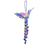 Mia Jewel Shop - Hummingbird Decor Hanging Figurine | Bird Figurines Home Decor | Ornament Czech Glass Seed Bead Decorative Hanging Ornaments - Handmade Decoration (Periwinkle/Pastel)