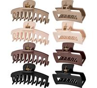 Mia Klein 8 Pcs Claw Clips Pack, 4.3 Inches/ 3.5 Inches Neutral Non-slip Matte Clips for Women and girls, Strong Hold Thick And Thin Hair, Neutral Colors