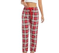 MIA LUCCE Pyjama Bottoms Womens Plaid Pyjama Bottoms Comfy Tartan Trousers Lounge Pants Checkered Pj Bottoms Jersey Pyjamas