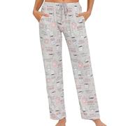 MIA LUCCE Pyjama Bottoms Womens Soft Lounge Pants Women Ladies Loungewear With Pockets Stretch Drawstring Trousers Sleepwear S-XXL