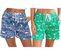 MIA LUCCE Pyjama Shorts Women Soft Elastic Pyjama Bottoms Womens Shorts with Pockets Drawstring for Sleep Gym Running S-XXL