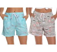 MIA LUCCE Pyjama Shorts Women Soft Elastic Pyjama Bottoms Womens Shorts with Pockets Drawstring for Sleep Gym Running S-XXL