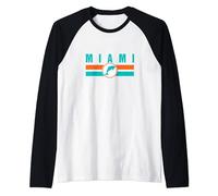 MIA Miami Local Standard MIA Retro Dolphin Miami FL Classic Raglan Baseball Tee