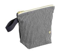 Mia organic cotton striped toiletry bag Caviar S