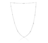 MIA SARINE Sterling Silver Bezel Set CZ By the Yard 16 Inch Station Chain Necklace for Women (16 Inch White)