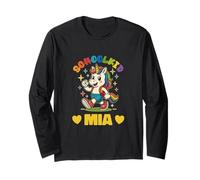 Mia schoolkid Rainbow Unicorn Design Personalized Long Sleeve T-Shirt