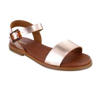 MIA Shoes Peyton Open Toe Flat Sandals for Women, Rose Gold, 4.5 UK
