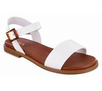 MIA Shoes Peyton Open Toe Flat Sandals for Women, White, 5.5 UK