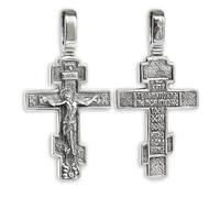 Mia Silver Studio Cross Necklace for Men Women - 925 Sterling Silver - Crucifix Jesus Christ Pendant - Unique Religious Christian Orthodox Jewelry
