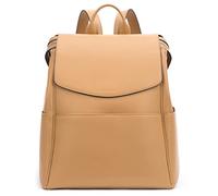 MIA + SOPHIA Leather Diaper Bag Backpack with USB Charging port, Changing Pad, Stroller Straps, and Bottle Holder (Brown Olivia)