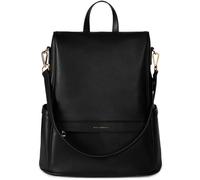 MIA + SOPHIA Leather Diaper Bag Backpack with USB Charging port, Changing Pad, Stroller Straps (Black Mia)