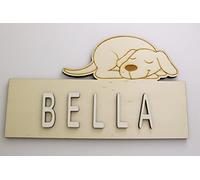 Mia Studio DIY Personalised Name Sign for Kids Room | Personalised Name Plaque for Room Decor | Door Sign | Pet Name Sign (Dog/Wooden)