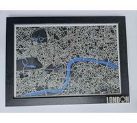 MIA STUDIO Modern City Map, 3D Laser Cut Street Layout Wall Art, Framed with Glass, Amsterdam London New York Series, Three-Layer Mountboard Paper in MDF Frame, Decorative Urban Design (London 2)