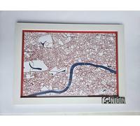 MIA STUDIO Modern City Map, 3D Laser Cut Street Layout Wall Art, Framed with Glass, Amsterdam London New York Series, Three-Layer Mountboard Paper in MDF Frame, Decorative Urban Design (London 1)
