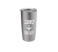 MIA to CDG Flight Route Miami Paris Codes Stainless Steel Insulated Tumbler