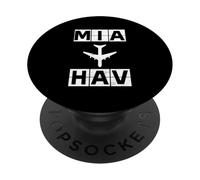 MIA to HAV Airplane Route Miami Havana PopSockets Adhesive PopGrip