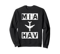 MIA to HAV Airplane Route Miami Havana Sweatshirt