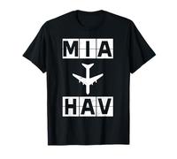 MIA to HAV Airplane Route Miami Havana T-Shirt