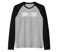 MIA to MAD Airplane Route Miami Madrid Raglan Baseball Tee